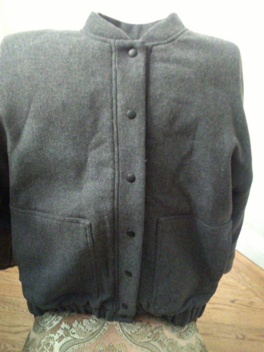 The New Society grey wool bomber jacket